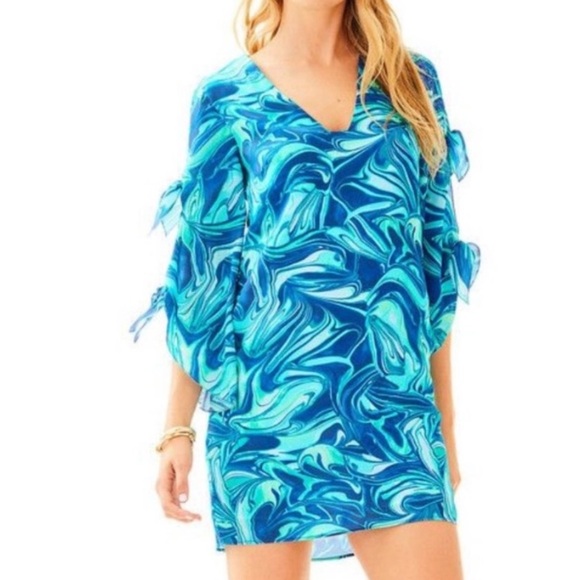 Lilly Pulitzer Avila Stretch Silk Dress EUC - Picture 1 of 9